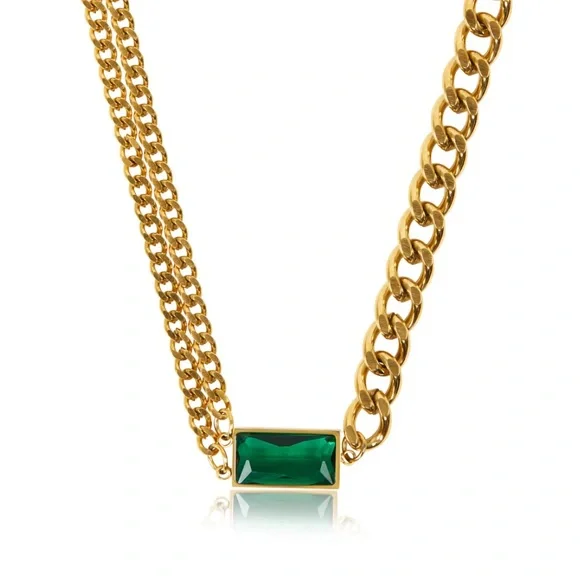 Waterproof double chain necklace - Picture 5 of 5